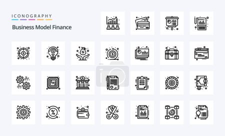 Illustration for 25 Finance Line icon pack - Royalty Free Image