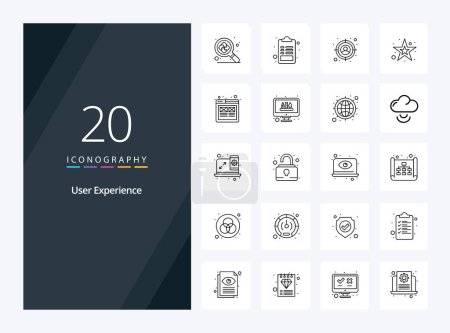 Ilustración de 20 Icono de esquema de experiencia de usuario para presentación - Imagen libre de derechos