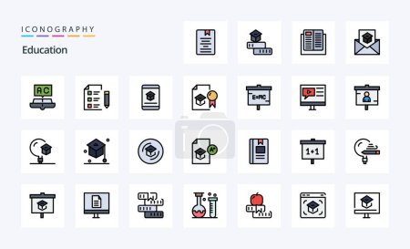 Illustration for 25 Education Line Filled Style icon pack - Royalty Free Image