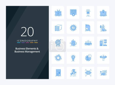 Illustration for 20 Business Elements And Business Managment Blue Color icon for presentation - Royalty Free Image