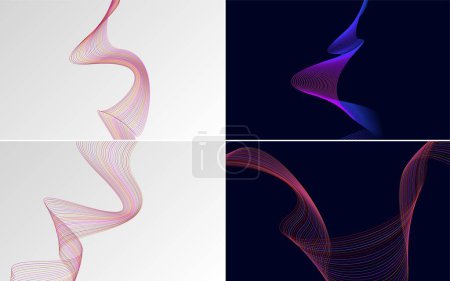 Téléchargez les illustrations : Fond vectoriel abstrait de courbe ondulatoire moderne pour une présentation futuriste - en licence libre de droit