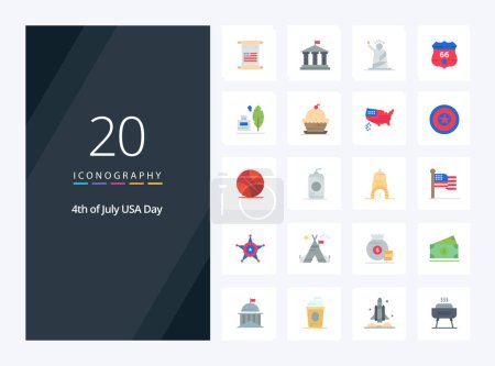 Illustration for 20 Usa Flat Color icon for presentation - Royalty Free Image