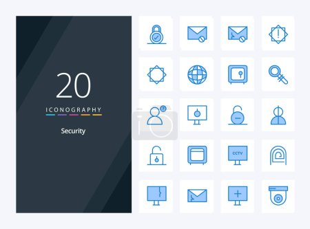 Illustration for 20 Security Blue Color icon for presentation - Royalty Free Image