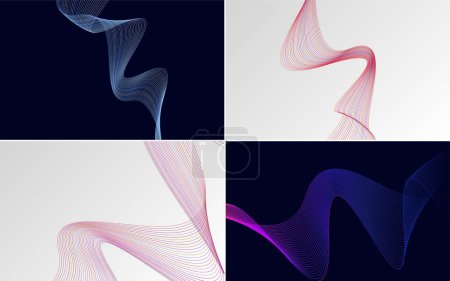 Téléchargez les illustrations : Arrière-plans vectoriels abstraits de courbe d'onde moderne pour un look moderne et professionnel - en licence libre de droit