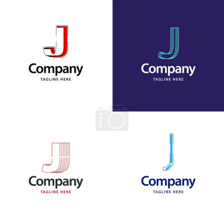 Illustration for Letter J Big Logo Pack Design Creative Modern logos design for your business - Royalty Free Image