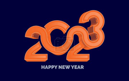 Téléchargez les illustrations : Bonne année 2023 Glossy Typographie logo design - en licence libre de droit
