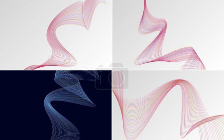 Téléchargez les illustrations : Fond vectoriel abstrait de courbe ondulatoire moderne pour une présentation vibrante - en licence libre de droit