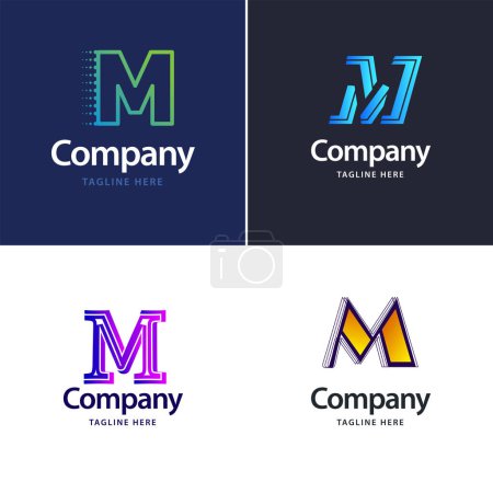 Illustration for Letter M Big Logo Pack Design Creative Modern logos design for your business - Royalty Free Image