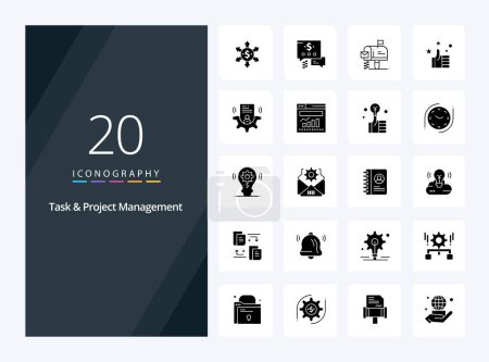 Ilustración de 20 Tarea y gestión de proyectos icono de glifo sólido para la presentación - Imagen libre de derechos
