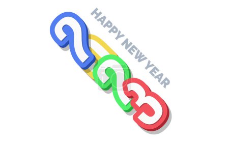 Ilustración de Feliz año nuevo diseño del logotipo 2023 3D - Imagen libre de derechos