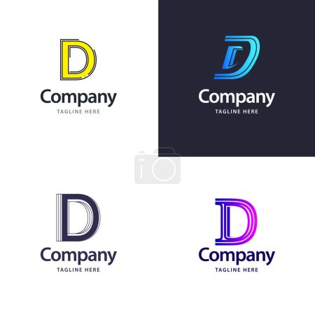Téléchargez les illustrations : Lettre D Big Logo Pack Design Creative Design de logos modernes pour votre entreprise - en licence libre de droit