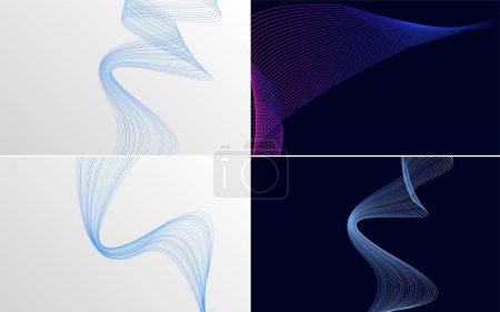 Illustration for Set of 4 vector line backgrounds perfect for any project - Royalty Free Image