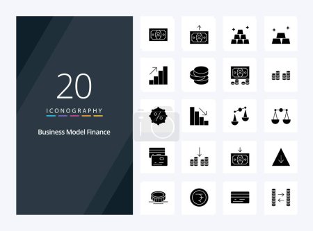 Illustration for 20 Finance Solid Glyph icon for presentation - Royalty Free Image