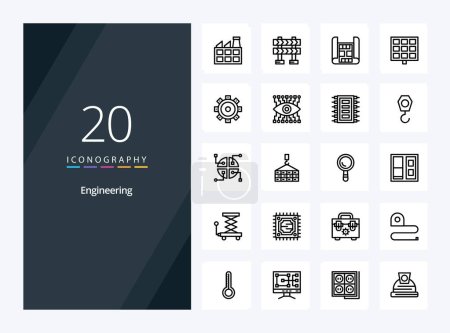 Ilustración de 20 Icono del esquema de ingeniería para la presentación - Imagen libre de derechos