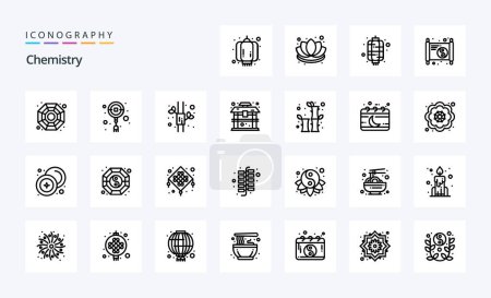 Illustration for 25 Chemistry Line icon pack - Royalty Free Image