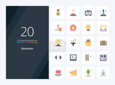 Ilustración de 20 Icono de color plano de motivación para la presentación - Imagen libre de derechos