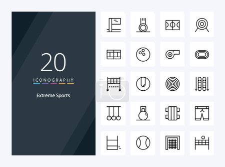 Téléchargez les illustrations : 20 icône Sport Outline pour la présentation - en licence libre de droit