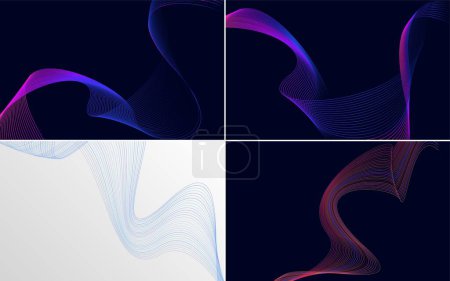 Photo for Wave curve abstract vector background pack for presentations. flyers. and brochures - Royalty Free Image