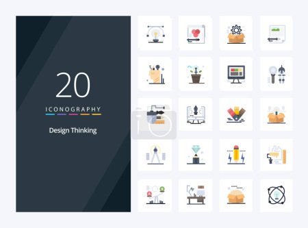 Ilustración de 20 Design Thinking Flat Color icono para la presentación - Imagen libre de derechos