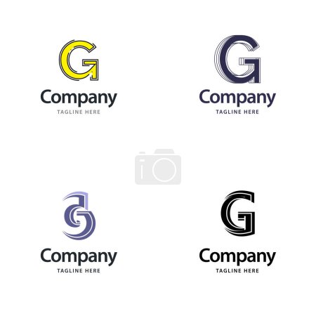 Téléchargez les illustrations : Lettre G Big Logo Pack Design. Conception de logos créatifs modernes pour votre entreprise - en licence libre de droit