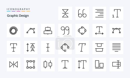 Ilustración de Paquete de iconos 25 Design Line - Imagen libre de derechos
