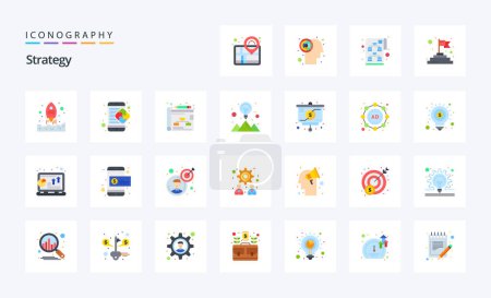 Illustration for 25 Strategy Flat color icon pack - Royalty Free Image