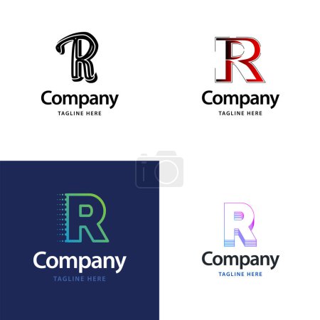Téléchargez les illustrations : Lettre R Big Logo Pack Design Creative Design de logos modernes pour votre entreprise - en licence libre de droit