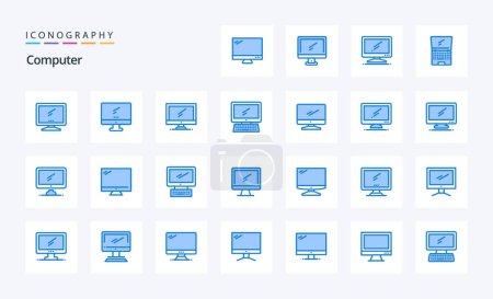Ilustración de Paquete de iconos 25 Computer Blue - Imagen libre de derechos