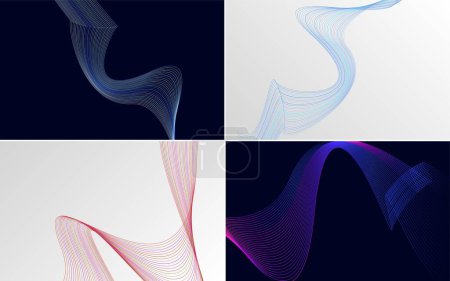 Ilustración de Agregue un toque moderno a su presentación con este fondo de vector abstracto curva de onda - Imagen libre de derechos