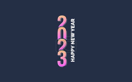 Ilustración de Nuevo año 2023 Diseño de logotipo rosa - Imagen libre de derechos