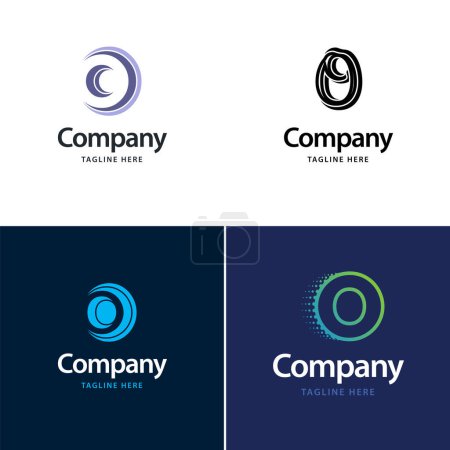 Illustration for Letter O Big Logo Pack Design Creative Modern logos design for your business - Royalty Free Image