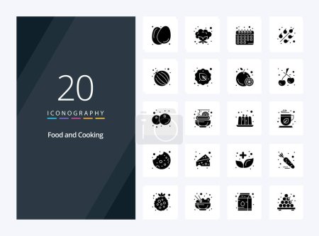 Illustration for 20 Food Solid Glyph icon for presentation - Royalty Free Image