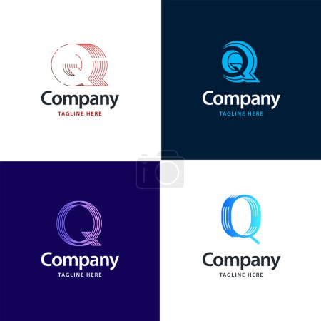Ilustración de Letra Q Diseño de Logo Grande Diseño de logos modernos creativos para su negocio - Imagen libre de derechos