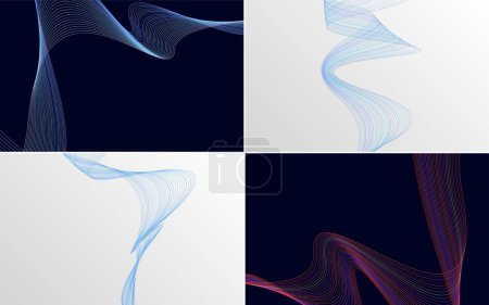 Illustration for Set of 4 vector line backgrounds to add a professional edge to your designs - Royalty Free Image