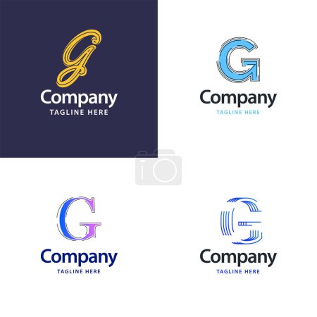 Illustration for Letter G Big Logo Pack Design. Creative Modern logos design for your business - Royalty Free Image
