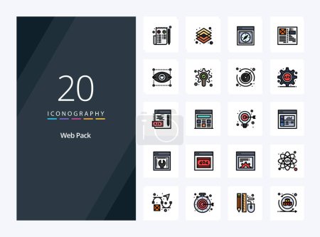 Ilustración de 20 Línea Web Pack Icono lleno para presentación - Imagen libre de derechos