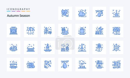 Ilustración de 25 Otoño azul icono pack - Imagen libre de derechos