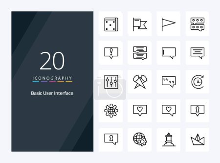 Ilustración de 20 Icono del esquema básico para la presentación - Imagen libre de derechos