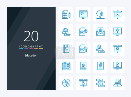 Illustration for 20 Education Blue Color icon for presentation - Royalty Free Image