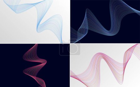 Téléchargez les illustrations : Arrière-plans vectoriels abstraits à courbes ondulées pour un design unique et accrocheur - en licence libre de droit