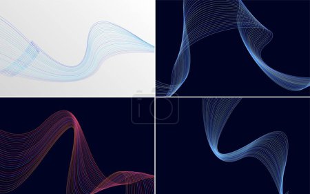 Illustration for Add a modern touch to your presentation with this wave curve vector background pack - Royalty Free Image