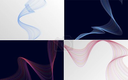 Illustration for Modern wave curve abstract vector background pack for a chic and stylish design - Royalty Free Image