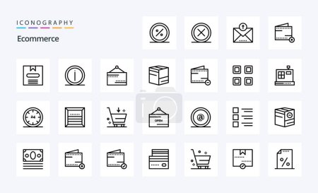 Illustration for 25 Ecommerce Line icon pack - Royalty Free Image
