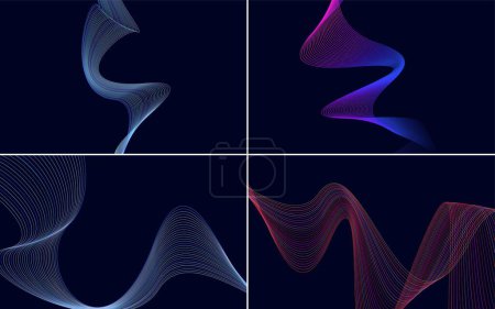 Illustration for Make your designs stand out with these abstract waving line backgrounds - Royalty Free Image