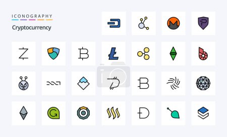 Illustration for 25 Cryptocurrency Line Filled Style icon pack - Royalty Free Image
