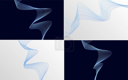 Photo for Add a modern touch to your presentation with this wave curve abstract vector background pack - Royalty Free Image