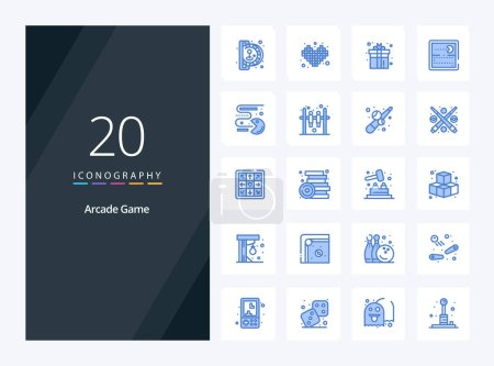 Illustration for 20 Arcade Blue Color icon for presentation - Royalty Free Image