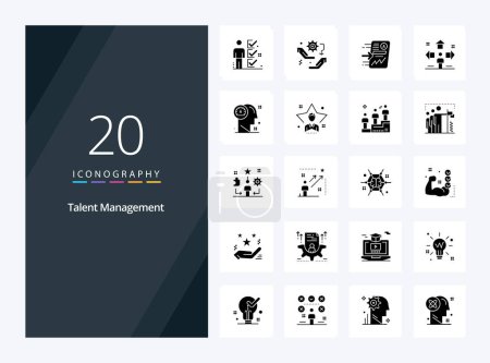 Ilustración de 20 Talent Management Solid Glyph icono para la presentación - Imagen libre de derechos
