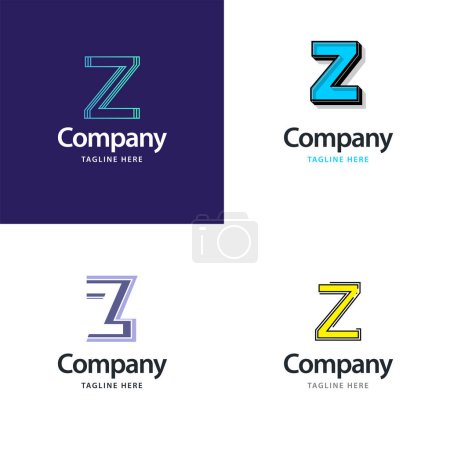 Illustration for Letter Z Big Logo Pack Design Creative Modern logos design for your business - Royalty Free Image
