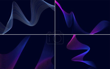 Ilustración de Curva de onda fondos vectoriales abstractos para un aspecto contemporáneo y limpio - Imagen libre de derechos